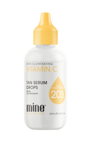 MineTan Vitamin C Serum Tanning Капки | Tan Serum Face & Body Self Valko Капки - Ултра концентрирани капки за слънчеви