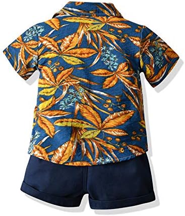 JunNeng Todder Baby Boy 3Pcs Hawaii Shorts Определя Комплекти, Дрехи,Детски Цветни Листни Летни Плажни Облекла