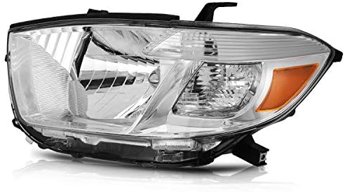LSAILON Смяна на фарове В Събирането на Подходящи За Toyota Highlander 2008-2010 Хромиран Корпус Амбър Рефлектор Прозрачни