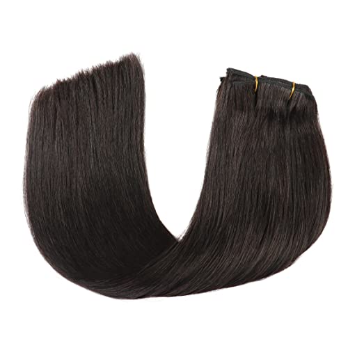 Colhair Clip in Hair Extensions Human Hair Straight Hair Real Hair Extensions Clip in Human Hair for Women (20Inch, 1Б# Naturl Black)