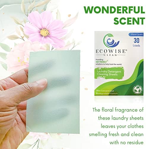 Ecowise Clean - листа на прах за пране Eco Friendly Stripes - Концентриран биоразградими перални листове - Отлични пътни листове прах за пране за чиста екологично устойчива на пран?