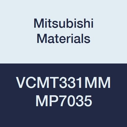 Mitsubishi Materials VCMT331MM MP7035 Carbide VC Type Positive Turning Insert with Hole, Unstable Cutting, Coated, Rhombic