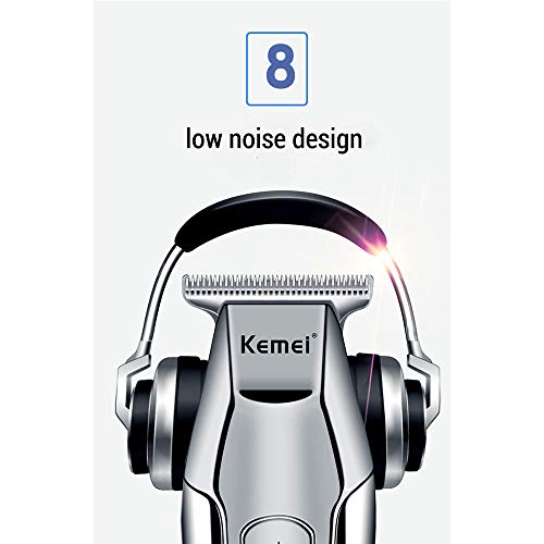 KEMEI Мъжки машина за подстригване Безжична Фризьорски салон, Професионална Машина За Рязане на Коса LCD Дисплей 0 мм