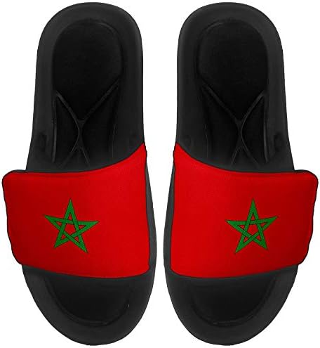 ExpressItBest Sushioned Slide-On Sandals/Пързалки за мъже, жени и младежи - Flag of Morocco (Moroccan) - Флаг Мароко