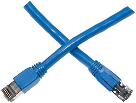Cat8 Синьо S/FTP Ethernet Пач - кабел, Формованный Обувки, 40Gbps - 2000MHz, 4-двойка 24AWG Многожильная Чиста Мед, мъж,
