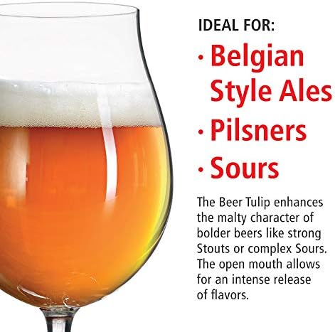 Spiegelau Beer Classics Tulip Glasses, Определени от 4-те години, Европейският Безоловен Кристал, Съвременни Бирени Чаши, Могат да се мият в съдомиялна Машина, с Професионално Качест