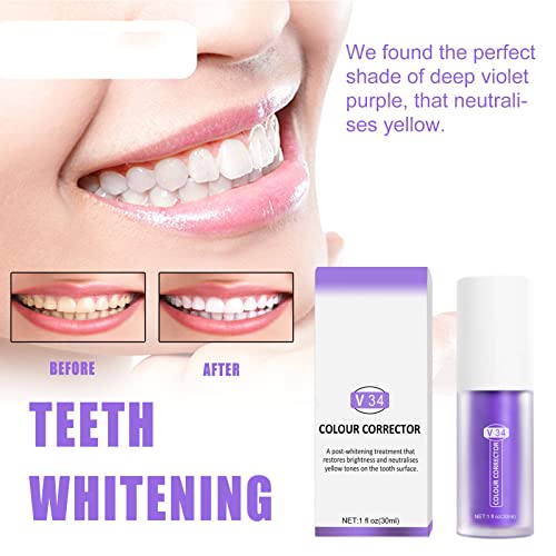 2 елемента Паста за зъби За Почистване на Зъби Избелване на Зъби Грижи За Емайл Паста за зъби, V34 Цвят Коректор Избелване