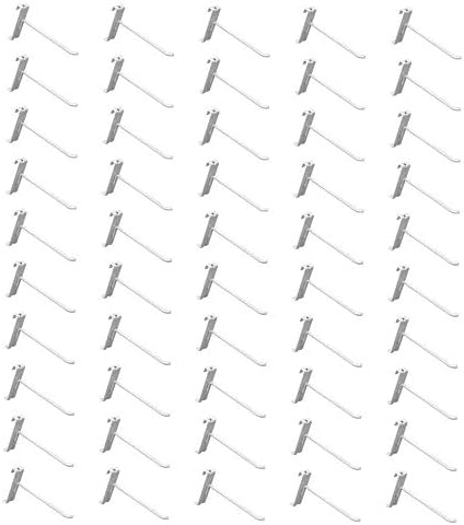 Бял 4 Дълга тел GridWall Метални Куки Дисплей Мрежест Панел на Закачалка, търговия на Дребно - 50 БР