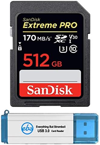 SanDisk Extreme Pro 512GB SDXC карта за фотоапарати Panasonic Съвместима с DC-S5, DC-BGH1 Class 10 UHS-1 4K V30 (SDSDXXY-512G-GN4IN) Комплект с (1) за Всички, с изключение на устройството за четене на карти пам?