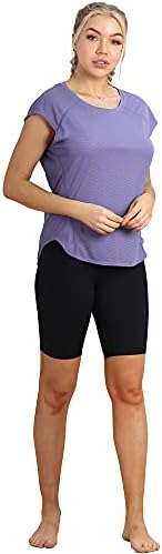 icyzone Workout Cap Sleeves Върховете for Women - Fitness Gym Yoga Running Exercise T-Shirt