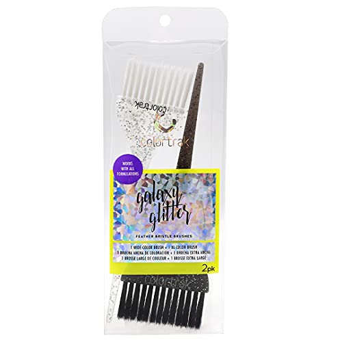 Colortrak 2 бр Galaxy Glitter Hair Color Brushes, За мелирования и оцветяване на по-големи части от косата, 1 x 2.5 инча