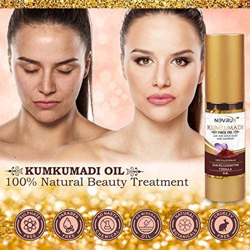Minton Novrux Kumkumadi Tailam за лице | Аюрведическая нощен серум за красота | Чисто масло за лице | Масло Кумкумади