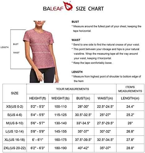 Дамска спортна риза BALEAF Workout Top Running Yoga Lightweight Quick Dry С Къс ръкав Crewneck Tee