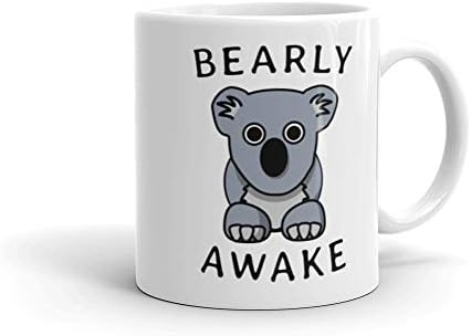 Bearly Буден Coffee Mug - Смешни Coffee Mug for Women - Novelty Coffee Mug for Men about Koala Bear - Kitchen & Dining