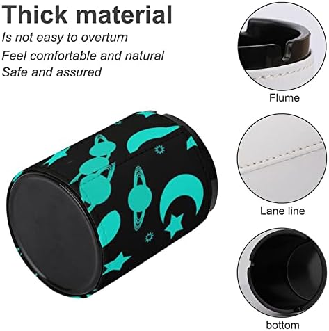 Alien Moon Printed Leather ashtray Easy Clean Up Portable Luxury Cigarette Ash Holder for Car Or Home Office Tabletop Indoor Use or Outdoor Desk Decoration Диаметър 3