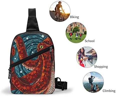 Crossbody Sling Backpack Sling Bag, Animal Октопод Printed Travel Hiking Chest Bag Daypack For Women & Men
