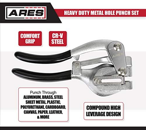 АРЕС 10005 - Комплект метални дыроколов - от 3/32 инча до 9/32 инча в комплект-За алуминиев, латунного, стоманена ламарина