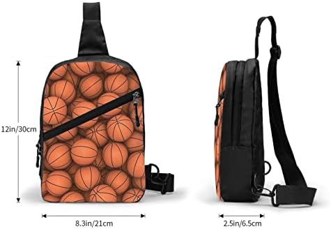 Crossbody Sling Backpack Sling Bag, Баскетбол Orange Printed Travel Hiking Chest Bag Daypack For Women & Men