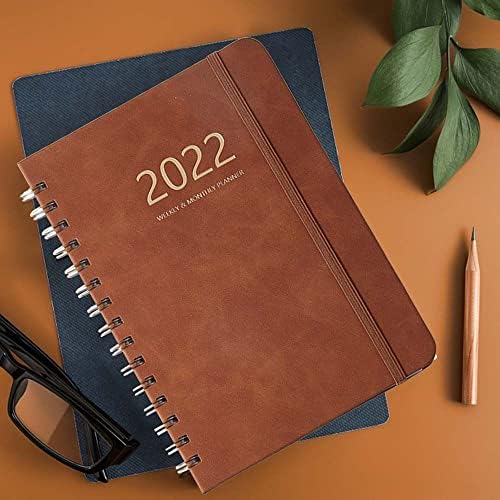 Guhao 2022 Daily Planner Седмицата Monthly Planner, A5 Notebook Business Notebook График Организатор на Дневен ред Планер Ученически Канцеларски материали(черен)