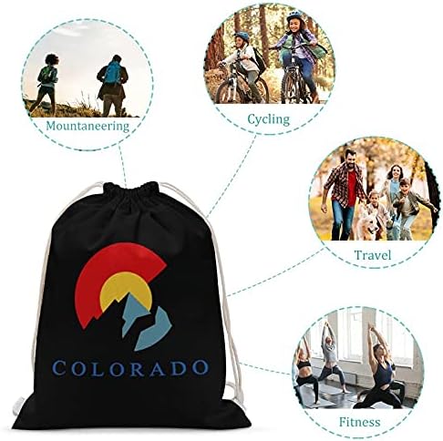 Колорадо Планината Платно Drawstring Раница, Чанта Авоська Sackpack За Фитнес Зала за Закупуване на Спортна Йога е Пътуване 30х40 см
