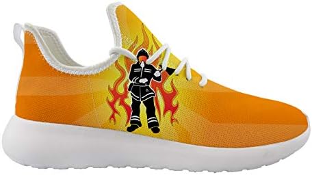 Owaheson City Hero Firefighter Пожарникари Лъч пламък Унисекс За Възрастни на Спортни Обувки, Тенис Дишаща Бягане Лека