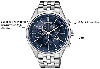 Citizen Eco-Drive Corso Кварцов мъжки часовник от Неръждаема стомана, Класически, Сребрист тон (модел: AT2141-52L)