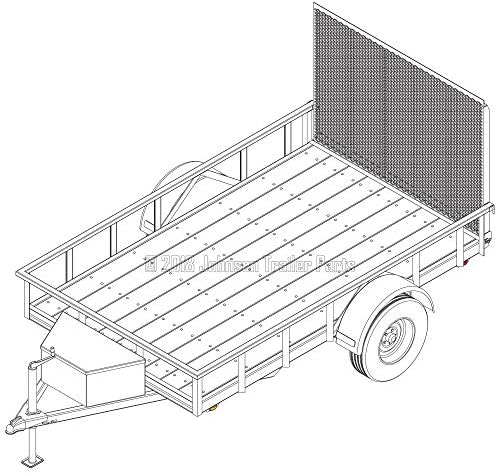 Планове с общо предназначение трейлър 6 x 10 – капацитет 3500 lb | Чертежи на караваната Модел U72-120-35J
