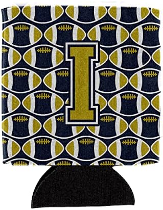 Caroline's Treasures CJ1074-ICC Letter I Football Blue and Gold Can or Bottle Шушу, Can Шушу, Multicolor