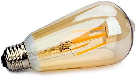 Welsun 3 В led Лампа Топла Бяла светлина 2700 К, E26/E27 Едисон Стандартен Винт База Крушка 2 W 20 W Еквивалент Халогенни 10-Pack (Размер : Злато, Прозрачно стъкло)