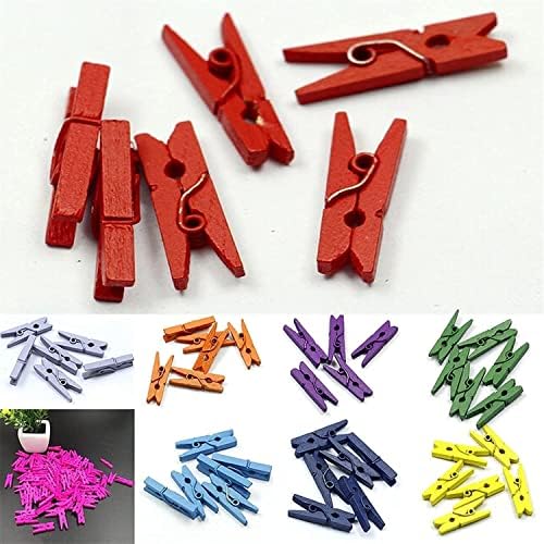 YYlight 20PCS Mini Colored Spring Wood Clips Clothes Photo Paper Peg Пин Clothespin Занаятите Clips Party Decoration (Цвят