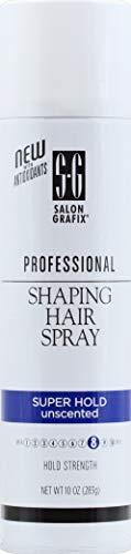 SALON GRAFIX Shaping Hairspray – Формула Super Hold, Контрол и Fast Drying без мирис за максимална фиксация и блясък -