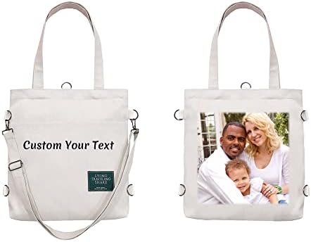 SHUMEI Personalized Tote Bag, Платно Tote Bag with Customizable Pictures and Text, Множество Продуктова Чанта,Пазарски