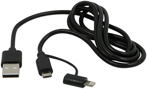 MobileSpec Charge & Sync, Micro & 8-Пинов Lightning Multi-Tip to USB кабел, черен
