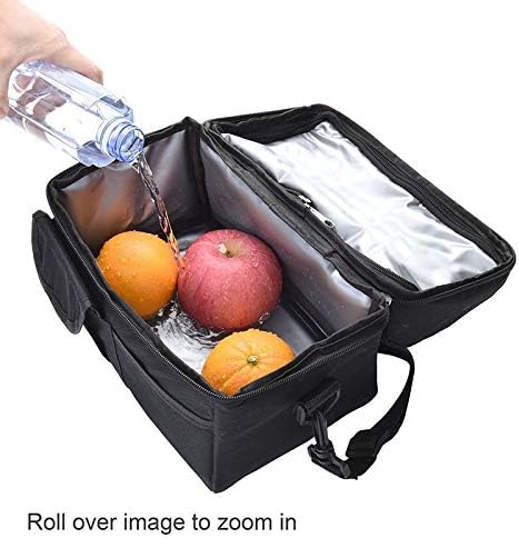 Здрав, гъвкав, лесно переносимая чанта за обяд Множество изолирани чанта Мултифункционален Водоустойчив Изолиран обяд-бокс(черно),Оксфорд