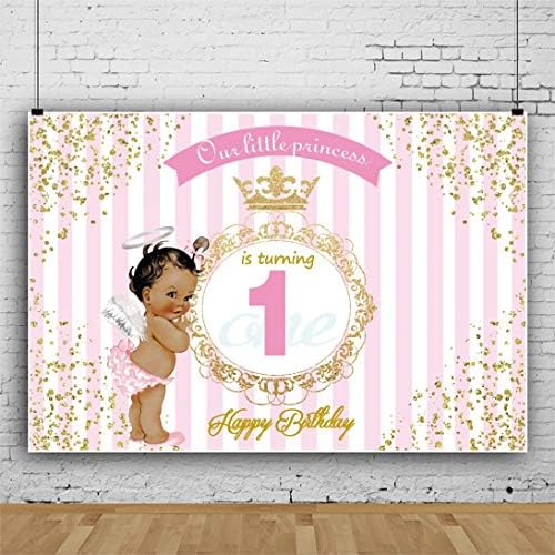 Leyiyi 6x4ft Royal Little Princess 1st Birthday Background Pink White Шарени Banner Luxury Crown Angel Girl Kids Background