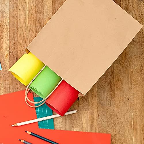 Електро 30 Pcs Brown Paper Gift Bags with Handles – 18x8x22cm Brown Kraft Paper Shopping Bags, Хранителни чанти, Парти