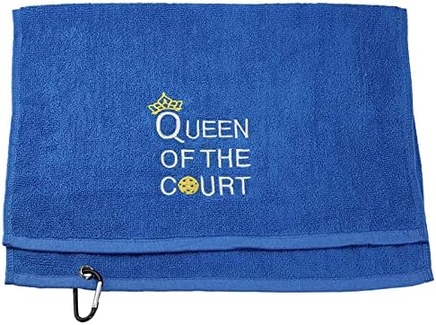 Вышитое кърпа Pickleball Gift King/Queen of The Court Pickleball Towel with Clip (Pickleball Queen)