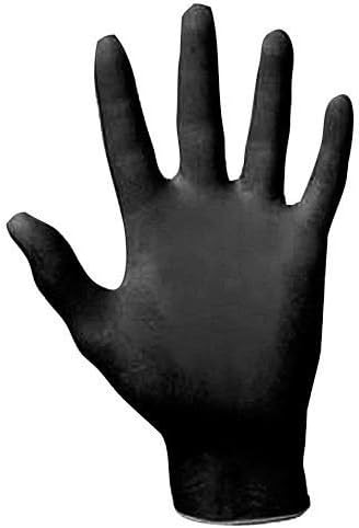 SAS Safety (2 ОПАКОВКИ) 66518 Raven Powder-Free Black Nitrile 6 Mil Gloves, LRG