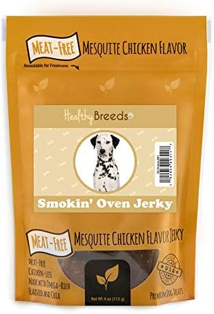 Здрави породата Далматин Smokin' Oven Meat-Free Mesquite Chicken Flavor Jerky Dog Treats 4 грама