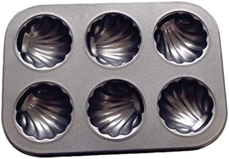 VORCOOL Madeleine Pan Non - Stick Shell Shape Baking Pan 6 - Cavity Heavy Carbon Steel French Десерт Торта Мухъл Сферична миди сен жак Madeleine Bakeware for Oven Baking