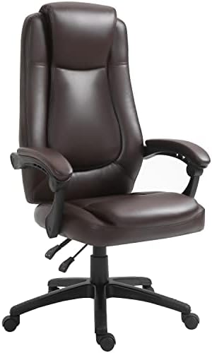 MORCOE Home Office Chair High Back Adjustable Ergonomic Computer ПУ Desk Chair Executive Desk Task Отточна тръба на шарнирна