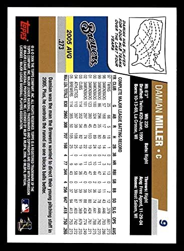 2006 Topps 9 Damian Милър Milwaukee Brewers (Бейзболна картичка) NM/MT Brewers