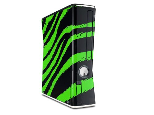 Кожата стил етикети лепило зелен цвят зебра за вертикално XBOX 360 тънки (опаковка от OEM)