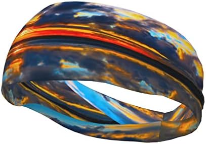Sunset Headbands for Women & Men Sports Headband Moisture Wicking Workout Sweatbands for Running, Cross Training
