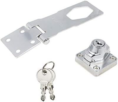 HONJIE 4 Keyed Hasp Locks，Неръждаема Стомана Капаче за сигурност Заключване Автоматично Заключване на вратите с Ключ за