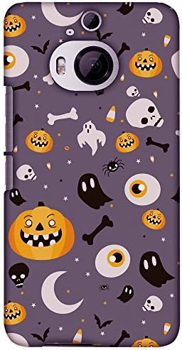 AMZER Slim Fit Handcrafted Designer Printed Hard Shell Case Делото за HTC One M9 PLUS - Trick Or Treat - White Ghost