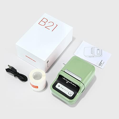 SRGRTRG Label Maker Machine,Sticker Printer with Лента,Business Thermal Label Printer,Portable Wireless Доставка Label Maker Easy to Use for Home Office Organization-B21green-5.1 X3.7 X2.4