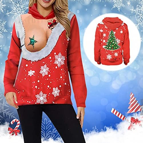 Дамски Грозни Коледни Пуловери Пуловер Мода Забавен Дизайн Новост 3D Модел Тениски Коледа е Празник на Партията Тениски