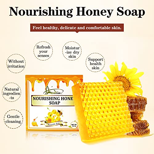 Amorettise Nourishing Honey Soap Bars - Физически медовое мек сапун Изглажда и овлажнява кожата на лицето и тялото е Отличен