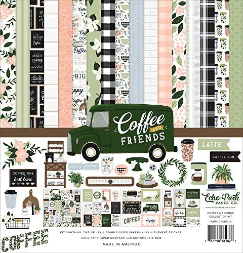 Echo Park Paper Collection Пакет: Coffee & Friends 12 x 12 Collection Kit + Coffee & Friends 12 x 12 Cardstock Elements